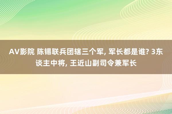 AV影院 陈锡联兵团辖三个军， 军长都是谁? 3东谈主中将， 王近山副司令兼军长