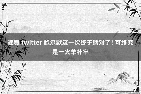 裸舞 twitter 鲍尔默这一次终于赌对了! 可终究是一火羊补牢