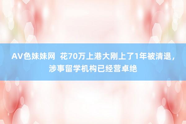 AV色妹妹网  花70万上港大刚上了1年被清退，涉事留学机构已经营卓绝