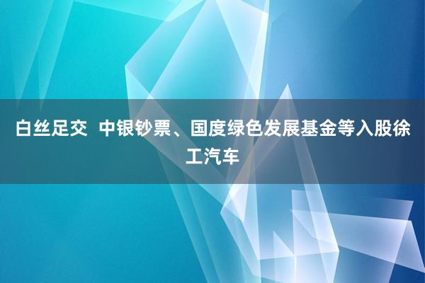 白丝足交  中银钞票、国度绿色发展基金等入股徐工汽车