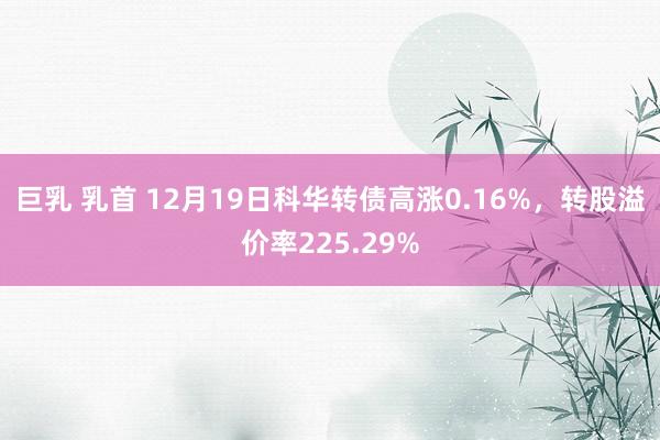 巨乳 乳首 12月19日科华转债高涨0.16%，转股溢价率225.29%