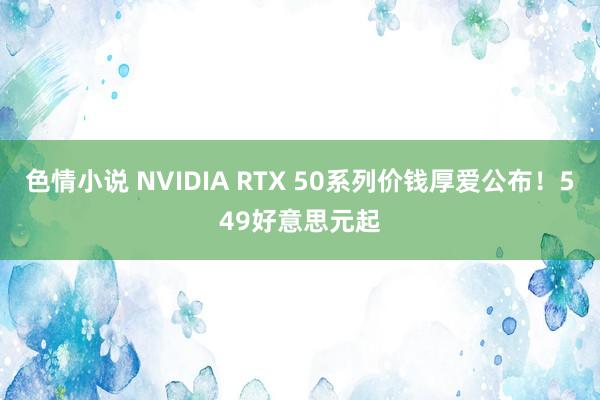 色情小说 NVIDIA RTX 50系列价钱厚爱公布！549好意思元起