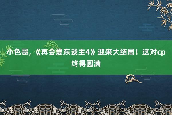 小色哥， 《再会爱东谈主4》迎来大结局！这对cp终得圆满