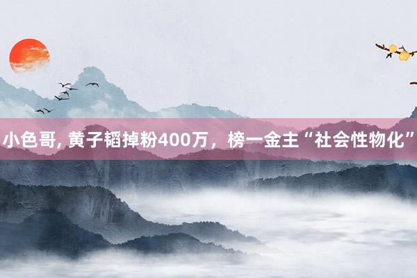 小色哥， 黄子韬掉粉400万，榜一金主“社会性物化”